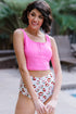 Square Neck Sleeveless Print Tankini Set